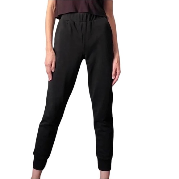 LBLC The Label Rea black elastic waistband high rise sweatpants joggers Size M - Picture 2 of 16
